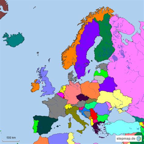 Europa ohne Städte von MMMM56579 Landkarte für Europa