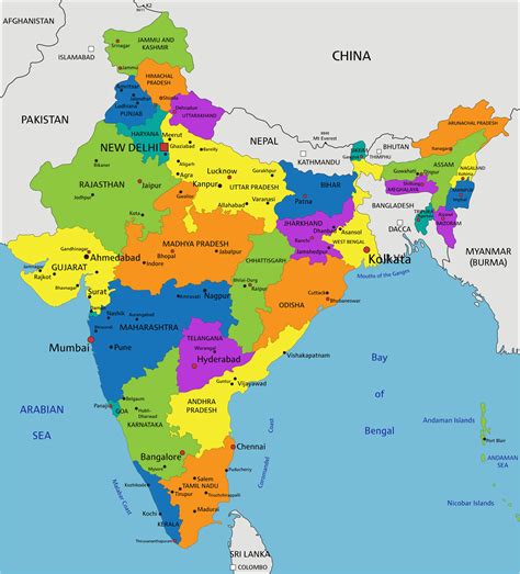 Indian Political Map With States Images And Photos Finder