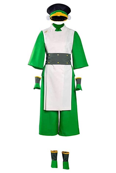 Avatar Toph Beifong Outfit Halloween Cosplay Costume Full Set Green