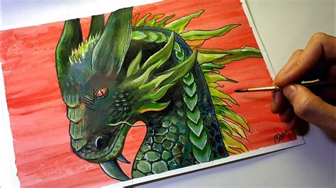 Easy Dragon Painting Acrylic Colors Youtube