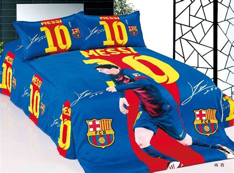 home textile barcelona bedding set team 100 cotton messi football fans for bedding bedroom set