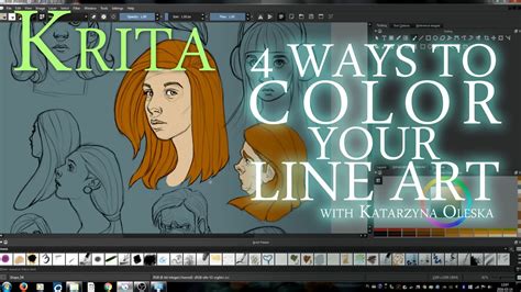 How To Color Your Lineart In Krita Youtube