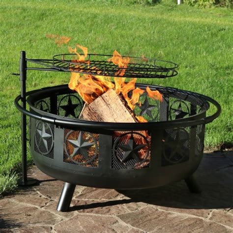 Sunnydaze 30 Fire Pit Black Steel All Star With Cooking Grate And Spark