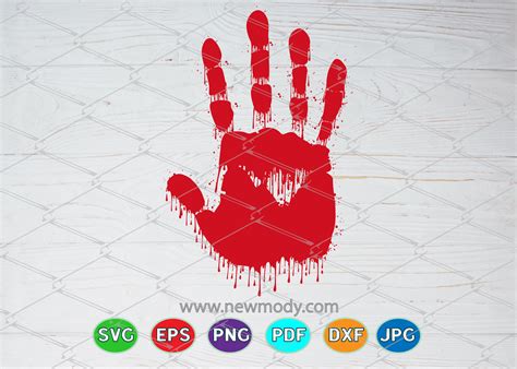 Bloody Handprint Svg Bloody Hand Print Clipart By Amittaart