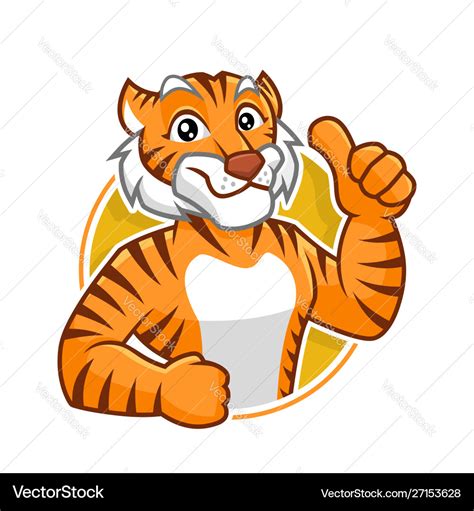 Tiger Mascot Character Design Royalty Free Vector Image
