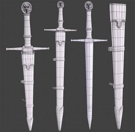 3d Model Witcher Sword Vr Ar Low Poly Cgtrader
