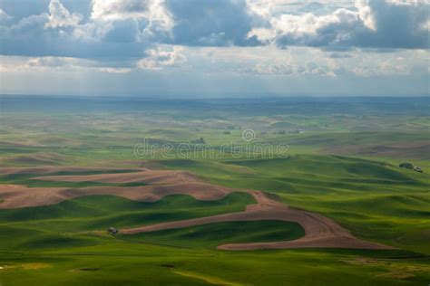 Aerial View Of The Farmland In The Palouse Region Of Eastern Washington