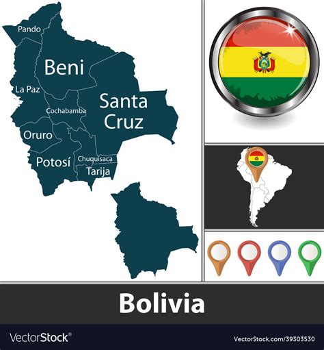 Map Of Bolivia Royalty Free Vector Image VectorStock