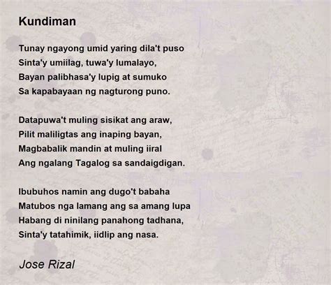 Mga Tula Ni Jose Rizal Poems Of Rizal English Tagalog Vrogue