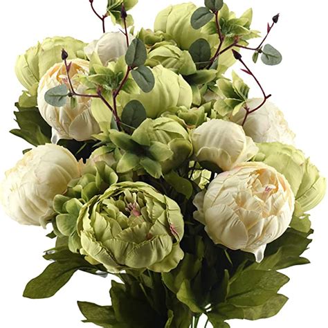 Fiveseasonstuff Vintage Artificial Peonies Silk Peony