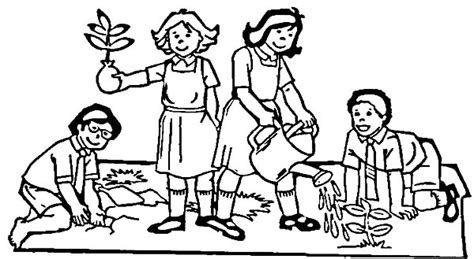 Crayons, color pencils or markers. Volunteer Planting Trees For Arbor Day Coloring Pages ...