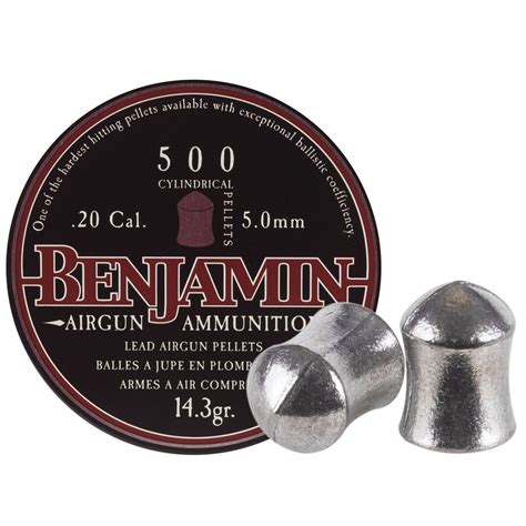 Crosman P50 Benjamin Airgun Pellets 20 Caliber 143 Gr Cylinder Tin Of