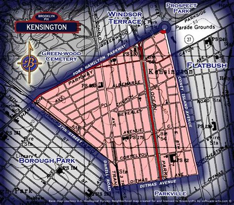 Neighborhood Borders Map For Kensington Kensington Retro