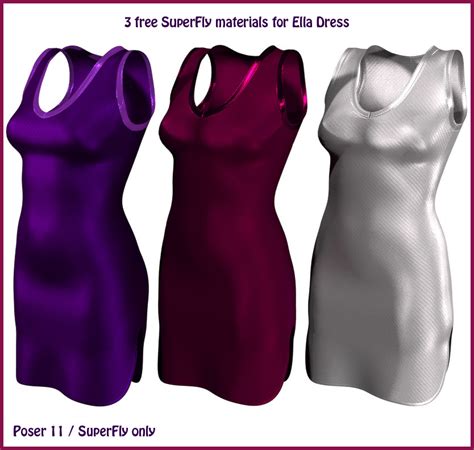 3 Poser 11 Superfly Materials For Ella Dress