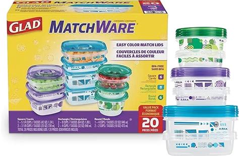 Gladware Matchware Food Storage Containers Pc Value Pack Rainbow Kitchen Storage Containers