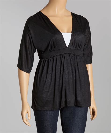 Black V Neck Top Plus Zulily Tops Plus Size Outfits V Neck Tops