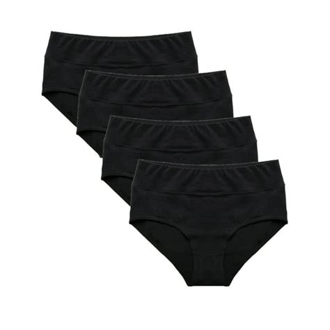 Lelinta Set Of 4 Briefs Ladies Mid Rise Underwear Seamless Hipster Panties Womens Underwear
