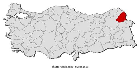 Map Turkey Kars Stock Vector Royalty Free 509861551 Shutterstock