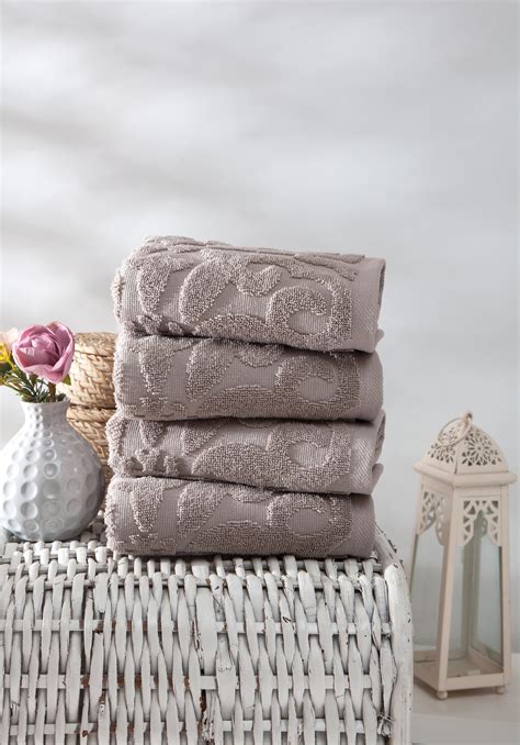 100 Genuine Turkish Cotton Patchouli Hand Towels Set Of 4 Ozan