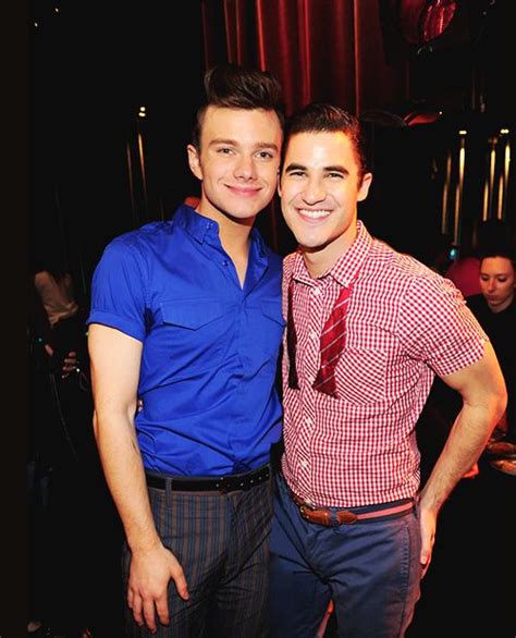 crisscolfer and darren criss at glee 100th party chris colfer rachel and finn darren criss glee