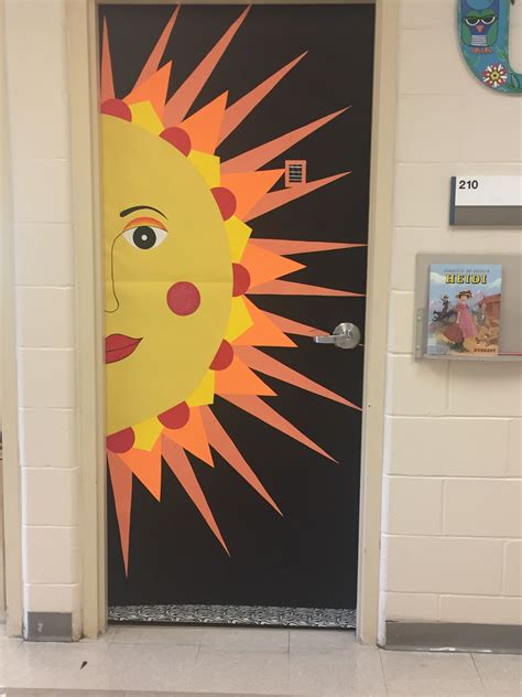 Classroom Door Mexican Sun Face Owl Classroom Door Forest Theme