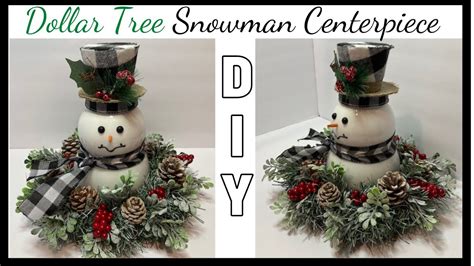 Dollar Tree Christmas Centerpiece Diysnowman Centerpiecedollar Tree