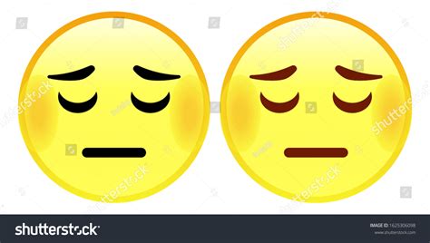 Pensive Emoticon Sad Depressed Emoji Yellow Stock Vector Royalty Free