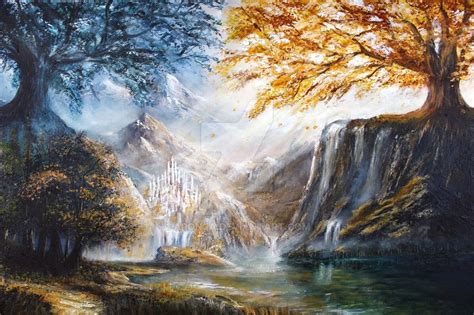 Eldamar — The Trees Of Valinor By Aronja Middle Earth Art Valinor