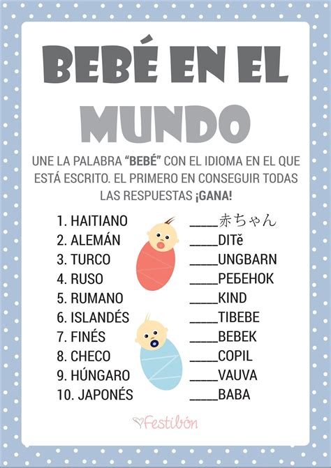 Juegos Para Baby Shower Mixto Para Imprimir Gratis Imagui