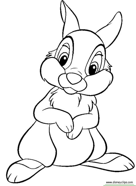 Bambi is a small deer who goes on various adventures with friends. thumper_coloring3.gif (600×819) | Disney character ...