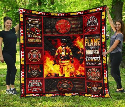 Firefighter Quilt Blanket T Firefighter Firefighter Blanket