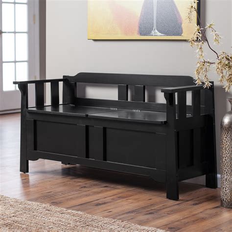 Parker Indoor Storage Bench With Optional Bench Cushion Black