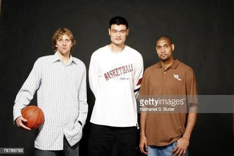 Dirk Nowitzki Yao Ming And Tim Duncan Of The Western Conference