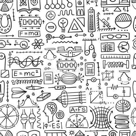Physics Icons Sign And Symbols Seamless Pattern Background For Your