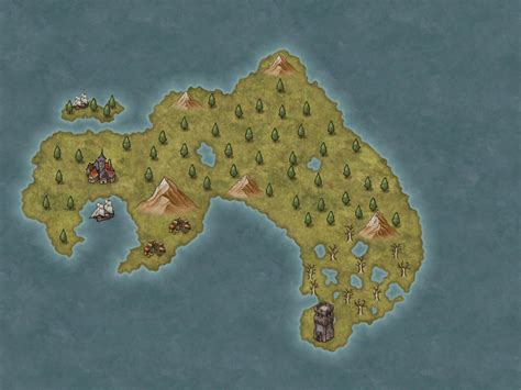 Map Of Island In Dnd World Anvil
