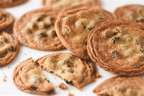 Thin And Crispy Chocolate Chip Cookies • Tates Style