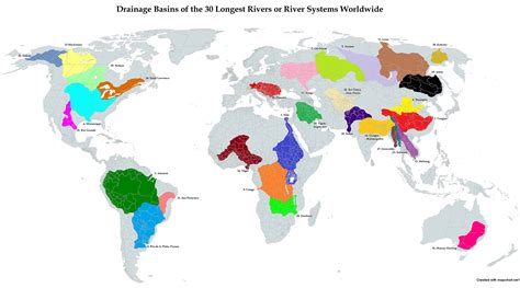 Mapped The Drainage Basins Of The Worlds Longest Rivers Principia