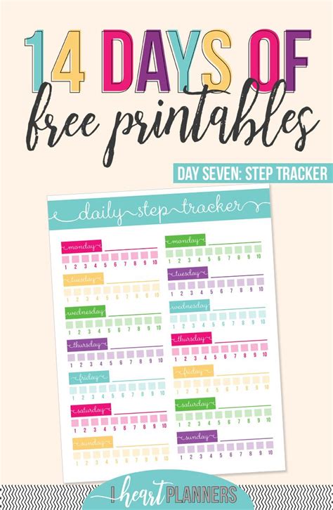 Step Tracking Printable Free Printable Fitness Binder Blog Planner