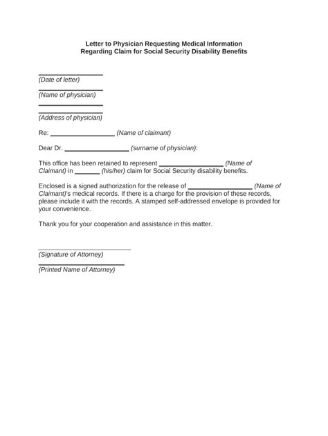 Sample Letter Of Request For Medical Records