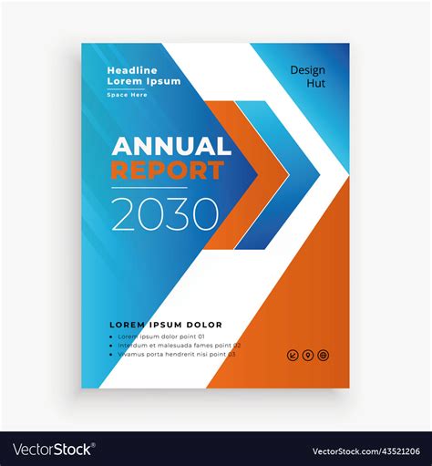 Annual Report Cover Page Design Templates Vector Image
