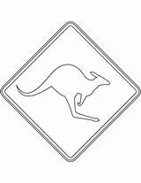 Coloring Australia Sign Pages Kangaroos Printable Supercoloring Categories Animal Road sketch template