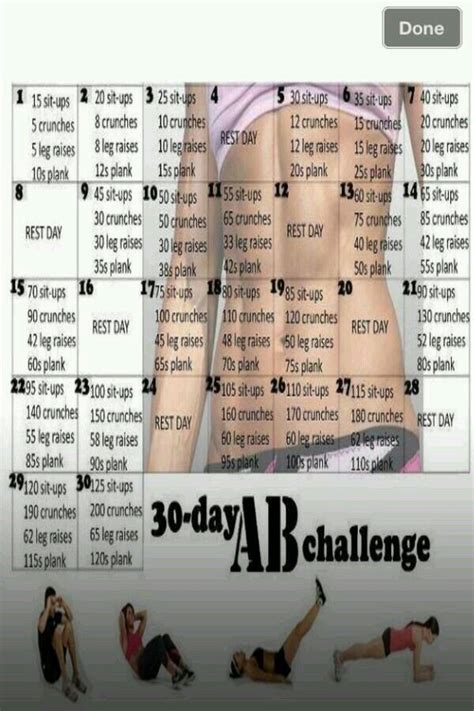 Best Workout 30 Day Ab Challenge Ab Challenge Fitness Motivation