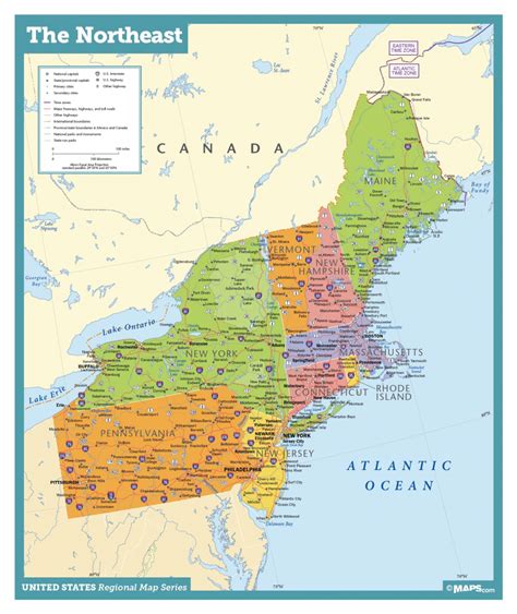 Printable Map Of Northeast Us