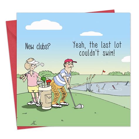 Buy Twizler Funny Card With Golfer Golf Clubs Blank Card Happy Birthday Card Humour Card
