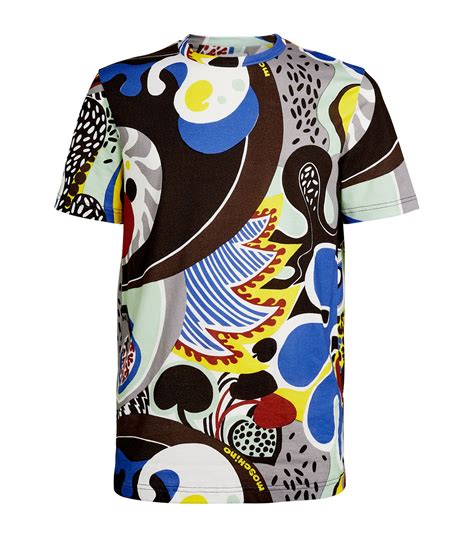Mens Moschino Multi Psychedelic Print T Shirt Harrods Uk