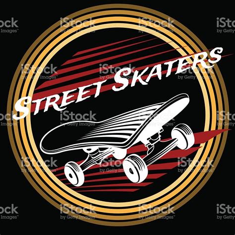 Skateboard In Circle Logo Design On Black Background Circle Logo Design Circle Logos Logo Design