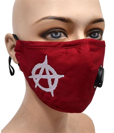 Anarchy Burgundy Face Mask Adjustable Breathable Nose Wire