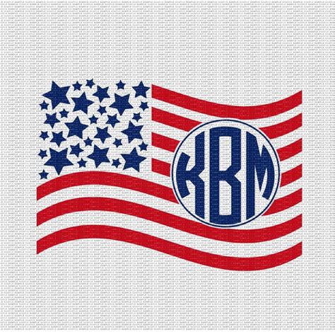 American Flag Monogram Svg 4th Of July Svg American Flag Svg Etsy