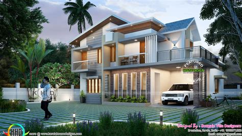 Contemporary Mix Style 4 BHK House 2400 Sq Ft Kerala Home Design And