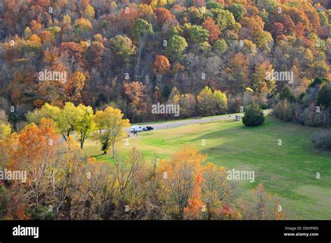 Autumn Along Natchez Trace Parkway And Us 96 In Tennessee Stock Photo